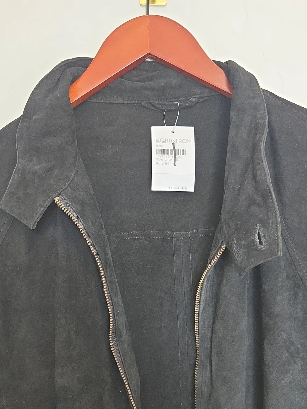 Officine Général Black Goat Suede weCafé Racer Jacket Outdoor Moto Biker Sz L